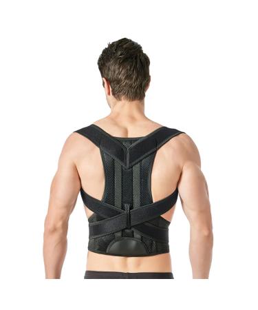 Posture Corrector for Men&Women Back Brace Posture Corrector-Adjustable Breathable Back Straightener Back Corrector Posture Improve and Neck Back Shoulder Pain Relieve (M Black) Medium Black