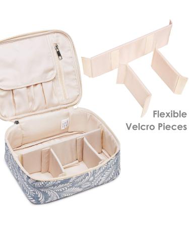 Travel Cosmetic Bag - Large Makeup Organizer for Women & Girls | Blue Leaf Design - Buy Online on GoSupps.com