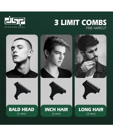 DSP Mini Hair Trimmer for Men - Electric Balding Clippers Zero Gapped Mustache Trimmer with Limit Combs & USB Type-C (Green - Buy Online on GoSupps.com