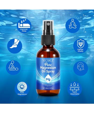 Magnesium Oil for Feet 100% Pure & Natural Magnesium Oil Spray Easy to Absorb and Use 2.0 fl.oz - Buy Online on GoSupps.com