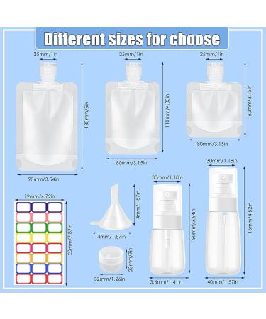 Homgaty Refillable Travel Pouches 23Pcs Empty Squeeze Pouches - TSA Approved Stand Up Pouch for Toiletry & Makeup - Buy Online on GoSupps.com