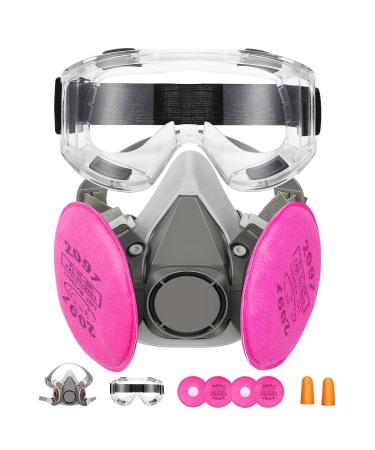 DADUMK Reusable Half Facepiece Painting Respirator Face Cover Set Used for Paint Dust Chemical Woodworking and Organic Vapor Gas