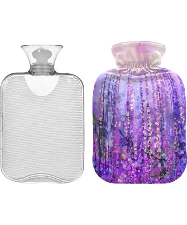 NAANLE 1L Hot Water Bottle with Abstract Violet Flower Cover | Pain Relief & Heat Therapy for Menstrual Cramps | Hand & Foot Heating Bag - International Shipping Available - Buy Online on GoSupps.com