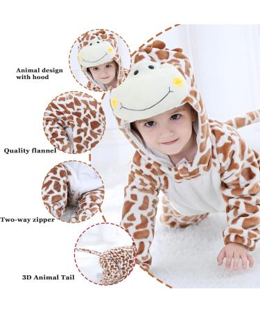 Doladola Unisex Baby Giraffe Romper | Flannel One Piece Pyjamas | Spring/Autumn | 3.5-4.5 Years - Buy Online on GoSupps.com