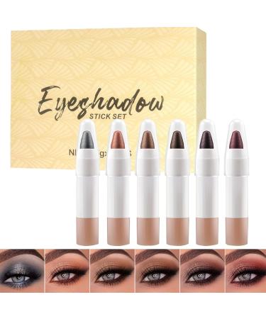 Eyeshadow sticks | Shimmer Eyeshadow Stick - 6 brilliant colors with professional shimmer for women and mature skin - Buy Online on GoSupps.com