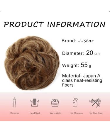 JJstar Messy Hair Bun Curly Wavy Scrunchies - Synthetic Hair Chignons for Women/Girls (Brown Blonde) - Buy Online on GoSupps.com