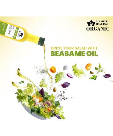 Blessfull Healing Cold Pressed Sesame Oil for Healthy Cooking Skin Glow 250 ml / 8.45 fl oz Pack of 2 - Buy Online on GoSupps.com