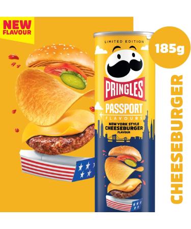  Pringles Pringles Cheeseburger Chips | Passport Limited Edition | Single Pack (1 x 185g) - Buy Online on GoSupps.com