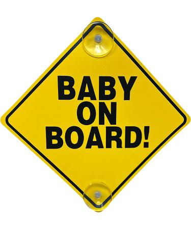 ONEBRAND Baby on Board Car Sign 2 Pack Warning Sticker with Suction Cups - Waterproof & Durable - Buy Online on GoSupps.com