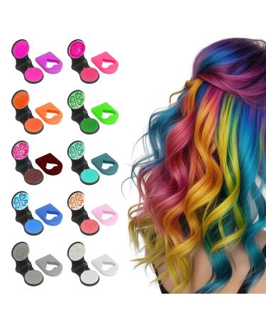 Lot de 10 Craie Cheveux Color es pour Filles Cheveux Craie de Coloration Temporaire Dye Couleur Lavables Coloration Temporaire Cheveux pour Hommes et Femmes pour Anniversaire Halloween