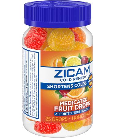 Zicam Cold Remedy Medicated Fruit Drops - Assorted Fruit, 25 Drops | Relief from Cold Symptoms - Buy Online on GoSupps.com