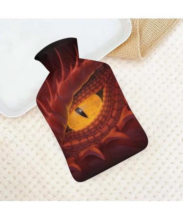 Dragon Eyes Red Hot Water Bottle with Plush Cover - Hand Warmer for Adults & Kids | 26.5x15.3cm - Fast International Shipping - Buy Online on GoSupps.com