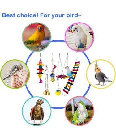 6-Pack Bird Parrot Swing Ladders & Chewing Toys - Cage Accessories for Small Parakeets, Cockatiels, Lovebirds, Conures, Macaws, Finches - Buy Online on GoSupps.com