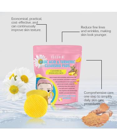 Turmeric Kojic Acid Cleansing Pads Kojic Acid and Turmeric Cleansing Pads for face Fades Dark spots Balance Skin Oil And Water Nourishing & Soothing Gentle Exfoliation 40 Pads - Buy Online on GoSupps.com
