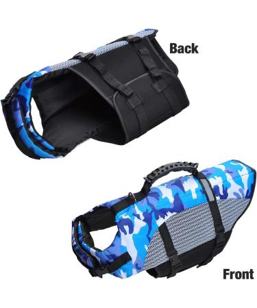 Dog Life Jacket Pet Floatation Life Vest Dog Lifesaver Preserver Swimsuit with handle for Water Safety at Beach Pool Boating (M) - Buy Online on GoSupps.com