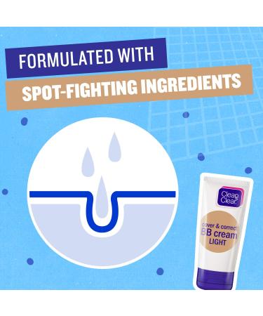 Buy Clean & Clear Cover & Correct BB Cream Light 50ml | International Shipping Available - Buy Online on GoSupps.com