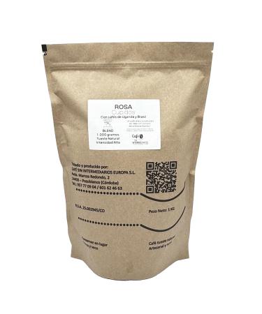 CAFE SIN INTERMEDIARIOS - Blend coffee from India and Brazil - Rosa for Espresso Machine 1Kg - Roasted weekly - Ground on dispatch - Strong flavor intensity - Ideal for black coffee