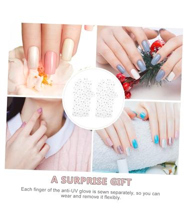 minkissy 2 Pairs protection Accessories hand cover light anti-black manicure gloves UV fingerless gloves for women gel manicure gloves gel gloves polyester nails gel 24x13cm - Buy Online on GoSupps.com
