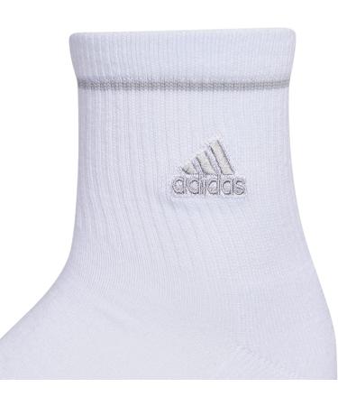 adidas Women's Cushioned Sport High Quarter Socks (3-Pair) - Medium - White/Clear Onix Grey - Buy Online on GoSupps.com