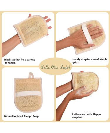 Organic Aleppo Soap Bar with Loofah | 86% Olive & Laurel Oil | Vegan All-Natural for Body Face Hands & Hair - Buy Online on GoSupps.com