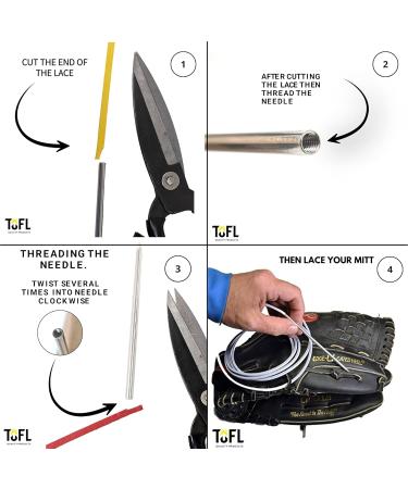 Tofl Softball & Baseball Glove Lace Kit | Mitt Repair Lacing Kit | 6 Marine Blue Leather Laces & Needle for Catchers Glove Repair - Buy Online on GoSupps.com