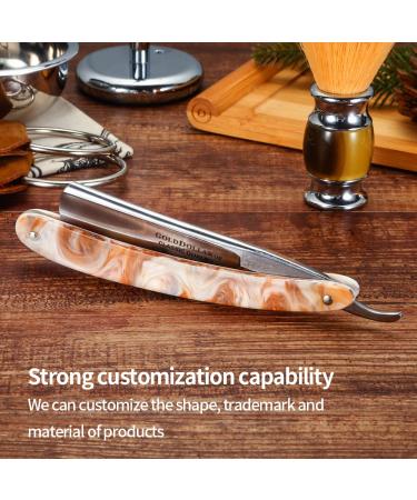 Gold Dollar Straight Razor Shaving Kit - Retro Acrylic Handle for Men & Barbers - Ready to Use No Stabilizer Required - Buy Online on GoSupps.com