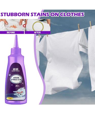 Active Enzyme Clothing Stain Remover Garment Stubborn Stain Cleaner Oil Remover Stain Remover For Clothes Clothes Oil Stain Remover Liquid Detergent for Most Types of Clothes (2pcs) - Buy Online on GoSupps.com