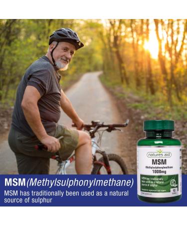 Natures Aid MSM 1000mg Supplement - Pure Methylsulphonylmethane Formula - Buy Online on GoSupps.com