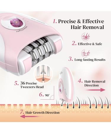 Bubbacare Epilator for Women for Face Legs Arms Armpit Bikini - Pink - Buy Online on GoSupps.com