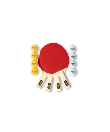 JOOLA Ping Pong Paddle Set with Ping Pong Balls & Carrying Case - Set of 4 or Set of 2 Table Tennis Paddles - Advanced Ping Pong Rackets & Portable Table Tennis Accessories for 2-4 Players 4 Player Hit Set