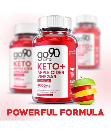 Go90 Keto Gummies - Vegan Formula with ACV, Vitamin B12 & Pomegranate Juice - 60 Gummies for Weight Loss - Shark Tank Approved - Buy Online on GoSupps.com