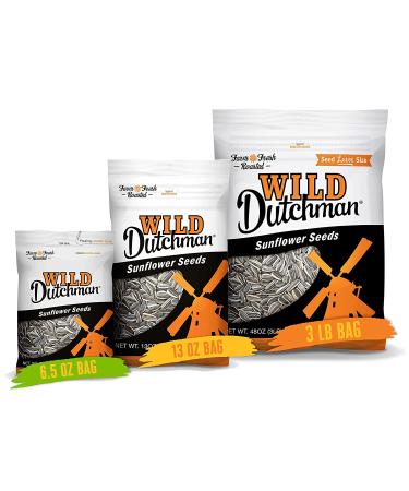 Wild Dutchman Roasted Sunflower Seeds - Mouth Friendly Recipe for All Day Snacking - 3 lb Pack - Buy Online on GoSupps.com