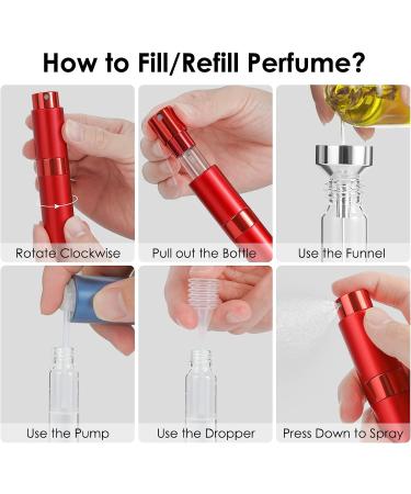 Saiveina 8ml Travel Perfume Atomizer Bottles - Refillable Mini Fragrance Bottles (4 Pack) - Buy Online on GoSupps.com