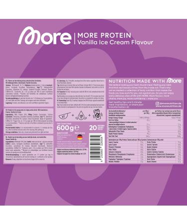 More Protein Vanilla Ice Cream 2x600g - Whey & Casein Blend for Muscle Building - Lactase Added - Tested Quality Made in Germany - Buy Online on GoSupps.com