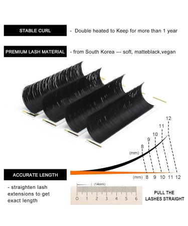 Shop 1 Tray C Curl 0.05mm Easy Fan Lashes for Volume - 13mm Individual Black Eyelash Extensions | International Shipping - Buy Online on GoSupps.com