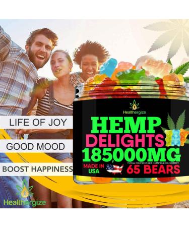 Hemp Gummies Bears Relax-Premium Hemp Gummy Bears, Fresh Fruity, Made in USA, Natural Hempoil Infused, Sleep, Back, Knees-65 Fresh Bears FRUITY BEARS - Buy Online on GoSupps.com