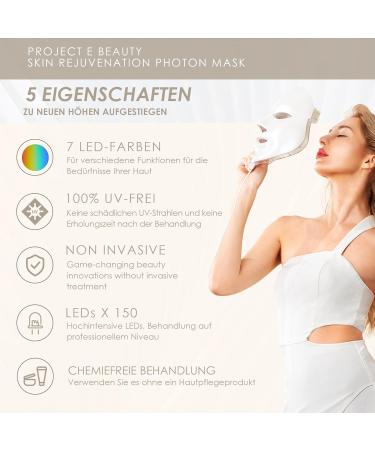 7-Color LED Face Mask for Light Therapy | Anti-Aging Skin Care | Boost Collagen & Brighten Skin | Project E Beauty - Buy Online on GoSupps.com