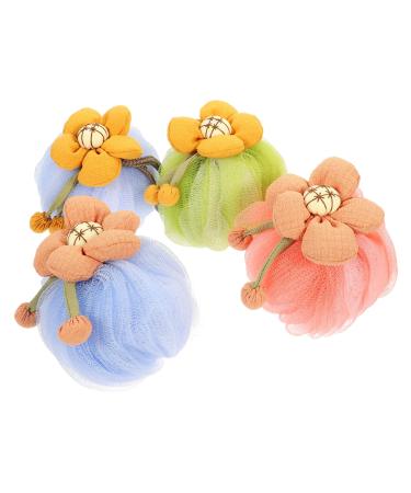 Ipetboom 4pcs Foaming Net Loofah Bathing Skin Scrubber Cartoon Bath Ball Brush Bath Sponge Tennis Accessories Bath Loofah Body Exfoliating Bath Ball Pe Net Cushion Child