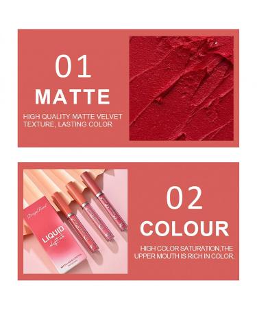 Professional Matte Lip Balm & Liquid Lipstick Set Multi-Colored Durable Gloss (3 Sticks 1 ml) #02 | International Shipping Available - Buy Online on GoSupps.com