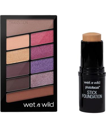 Wet n Wild Ready to Selfie Set Make-up Set with Photo Focus Stick Foundation in Soft Beige Shade & Color Icon 10 Pan Eyeshadow Palette Long-Lasting Face Make-up with Intense Moisture - Buy Online on GoSupps.com