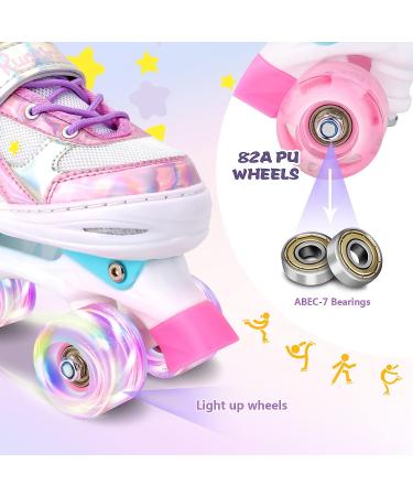 Runcinds Toddler Roller Skates | Size Adjustable with Light Up Wheels | A-Pink S | Ages 2-4 - Buy Online on GoSupps.com