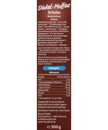 Buy Bauckhof Spelt Chocolate Muffins Baking Mix - Organic 300g | International Shipping Available - Buy Online on GoSupps.com