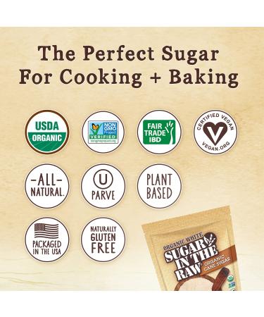 Organic Sugar in the Raw Granulated White Cane Sugar 24oz - Vegan, Gluten-Free & Non-GMO Sweetener for Hot & Cold Drinks, Coffee, Cooking & Baking - Buy Online on GoSupps.com