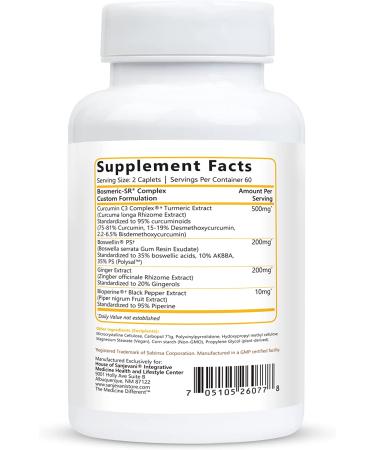Bosmeric SR Turmeric Curcumin C3 Complex Joint & Immune Support - 120 Caplets - Buy Online on GoSupps.com