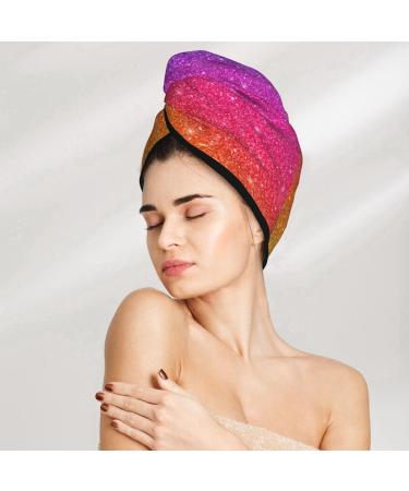 Hair Towel Wrap - Quick Drying Hair Turban with Button | Holiday Shiny Edition - Buy Online on GoSupps.com