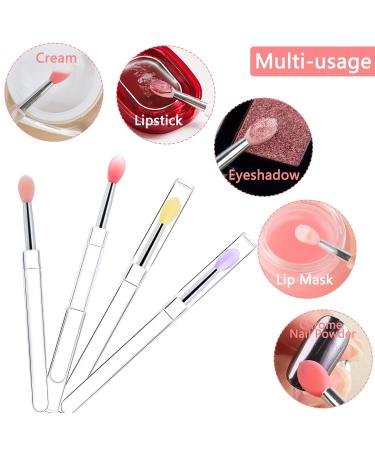 8Pcs Silicone Lip Brush Set - Reusable Lipstick & Nail Art Applicator Brushes with Lid | Perfect for Makeup & Glitter Application - Buy Online on GoSupps.com