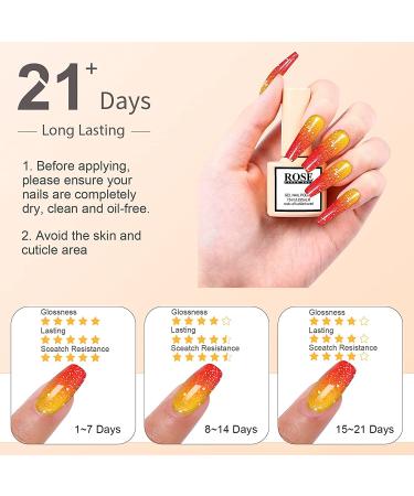 ZYRAH ROSE Color Changing Gel Nail Polish Kit - 6 Temperature Changing Glitter Colors - Long-Lasting Soak Off Gel Polish Set for Women - Buy Online on GoSupps.com