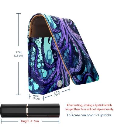 Buy Premium Leather Lipstick Case Organizer with Mirror | Mini Lip Gloss Holder Bag - Fish Ocean Devilfish C605l9sook - International Shipping Available - Buy Online on GoSupps.com