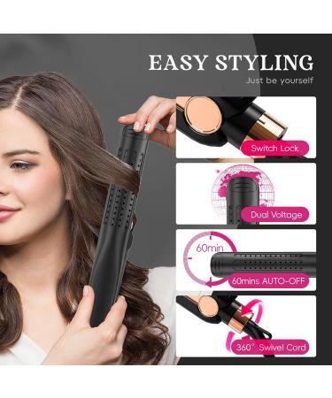 SKIMI Airflow Styler - Titanium Flat Iron & Curling Iron with Dual Voltage 5 Temps & Auto Off - Professional Hair Straightener with Cooling Air Vents - Buy Online on GoSupps.com