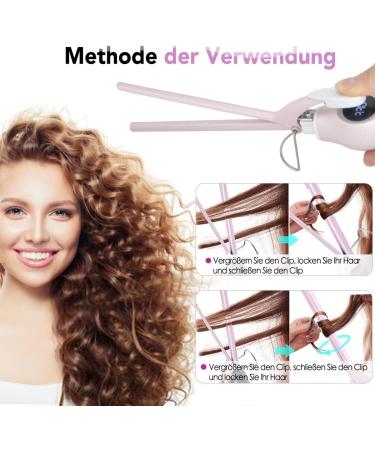Dee Banna 9mm Turmaline Ceramic Curling Iron - Adjustable Temperature (140-200 ) for Long & Short Hair - Includes Glove & Clips - Buy Online on GoSupps.com